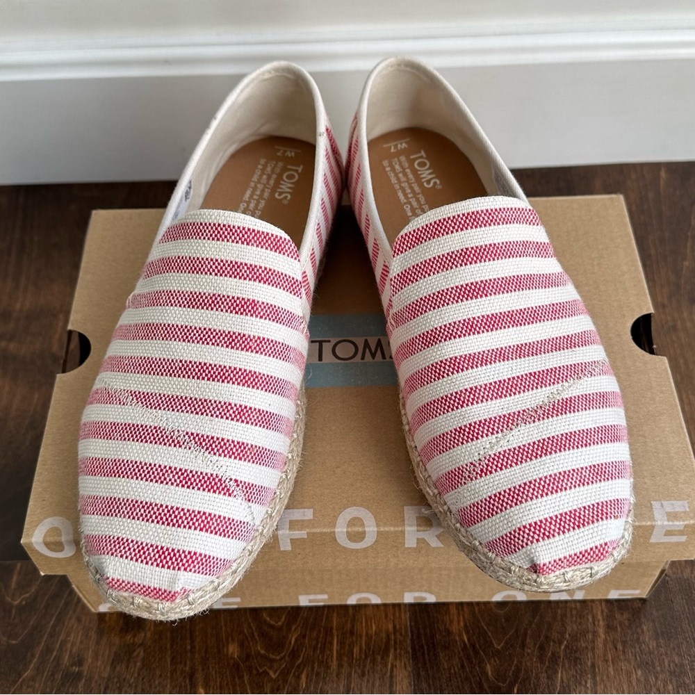 Toms • Deconstructed Alpargate Rope Espadrilles • Red Stripe - Picture 5 of 10